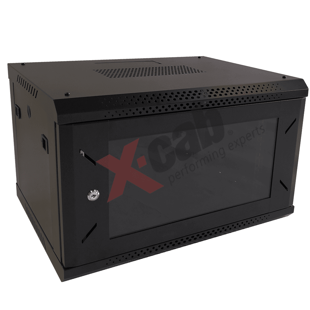 Cabinet metalic de perete 19", tip rack wallmount, 6U 600x600 mm, Xcab S Negru "Xcab-6U60S.9004"