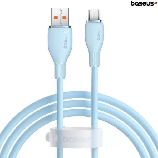 CABLU alimentare si date Baseus Pudding, Fast Charging Data Cable pt. smartphone, USB la USB Type-C 100W, 2m, albastru "P10355703311-B2" - 6932172652937