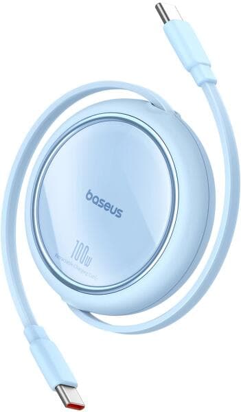 CABLU alimentare si date Baseus Free2Draw Mini, Fast Charging Data Cable pt. smartphone, retractabil, USB Type-C la USB Type-C 100W, 1m, albastru "P10364500311-00" - 6932172647513