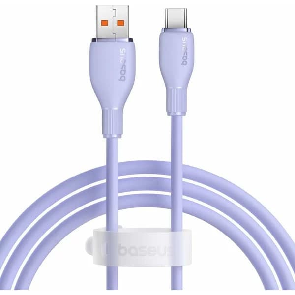 CABLU alimentare si date Baseus Pudding, Fast Charging Data Cable pt. smartphone, USB la USB Type-C 100W, 1.2m, violet "P10355703511-B1" - 6932172650155
