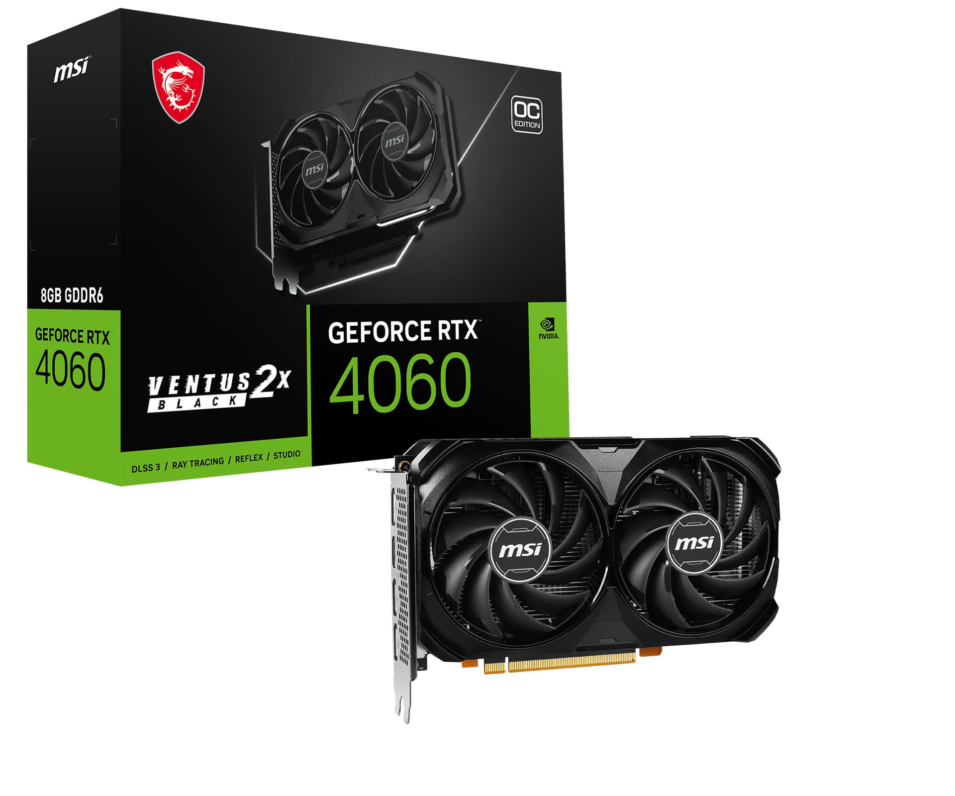 Placa video nVidia GeForce RTX 4060 VENTUS 2X Black OC 8GB GDDR6 128bit "RTX 4060 VENTUS 2X BLAC"
