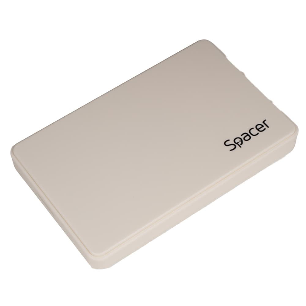 RACK extern SPACER, pt HDD/SSD, 2.5 inch, S-ATA, interfata PC USB 3.0, Husa piele sintetitca, plastic, Alb, "SPR-25612W"