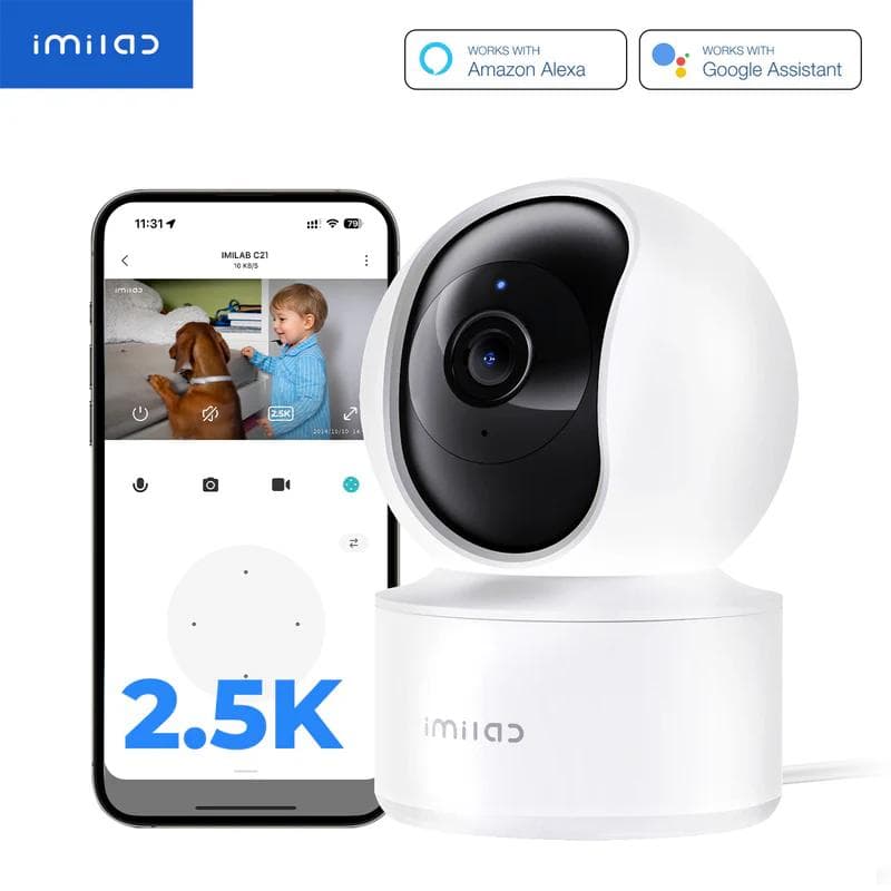 CAMERA IP indoor Imilab, supraveghere 360 grade, 2.5K, 2048x1080, dist. IR 30 m, 3 Mpx, wireless, microfon, carcasa plastic, slot SD card da, "C21"