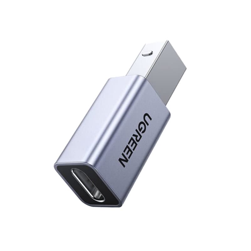 ADAPTOR USB Ugreen, "US382" USB Type-C(M) la USB-B(T), viteza max 480Mb/s, aluminiu, gri "20120" - 6957303821204