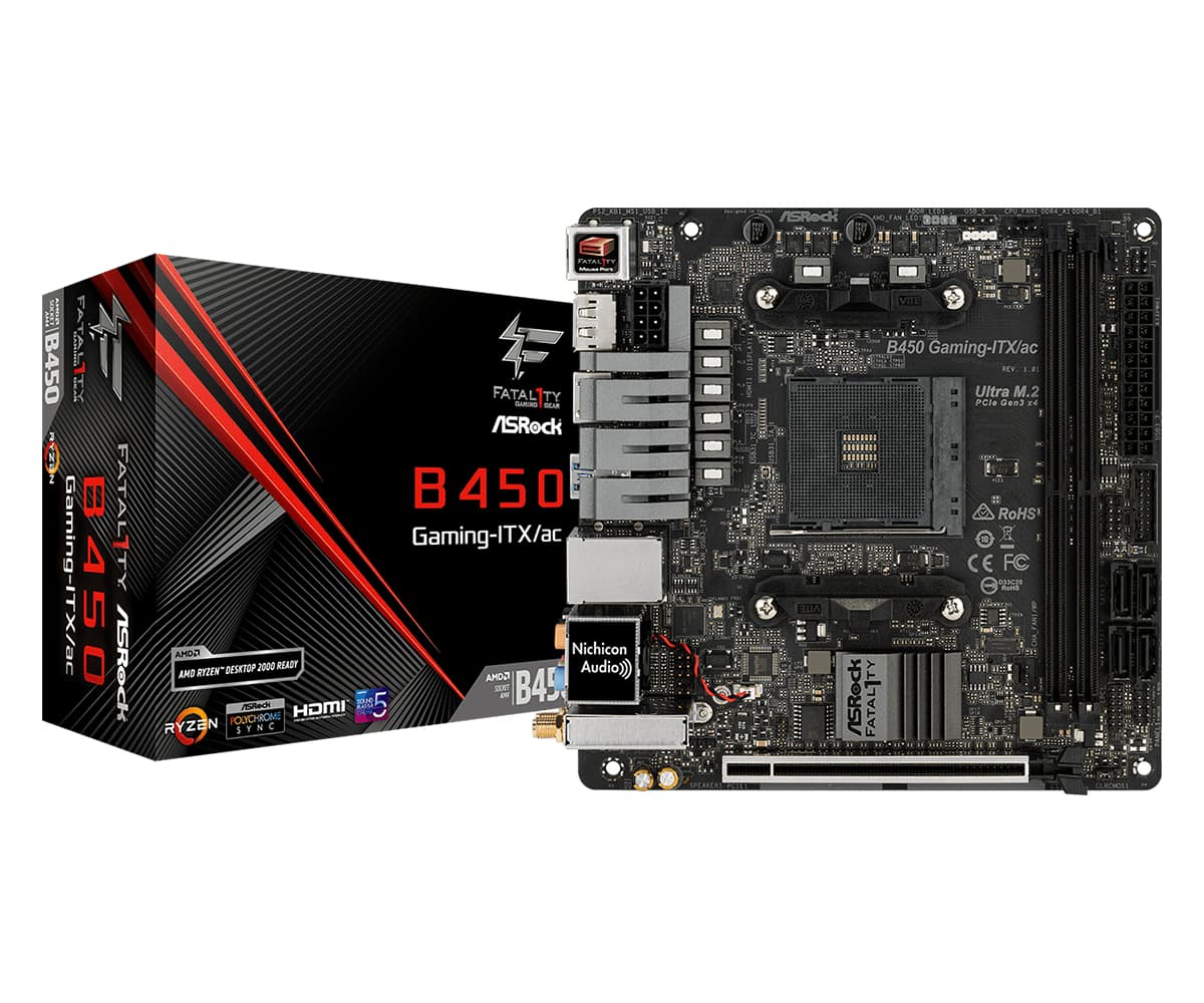 Placa de baza MB AMD AM4 ASROCK B450 Gaming-ITX/AC "90-MXB870-A0UAYZ"