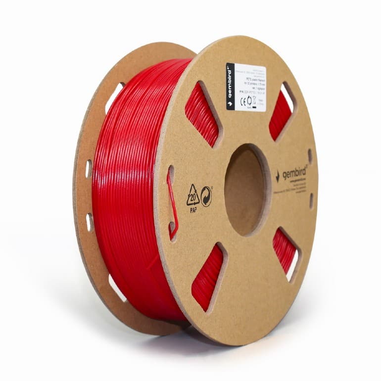 FILAMENT GEMBIRD pt. imprimanta 3d, PETG, 1.75mm diamentru, 1Kg / bobina, topire 220-260 grC, red, "3DP-PETG1.75-01-R"