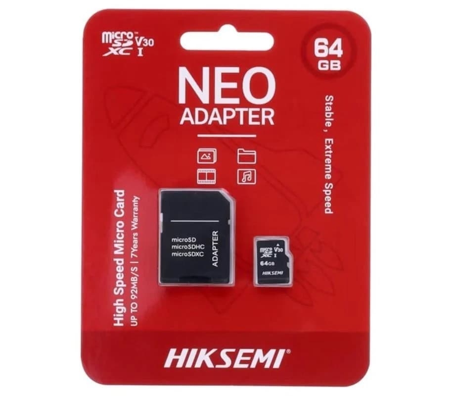 CARD MicroSD HIKSEMI, 64 GB, MicroSDXC, clasa 10, standard UHS-I U1, include adaptor SD "HS-TF-C1/64G/adapter"