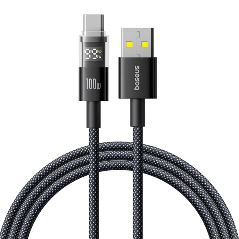 CABLU alimentare si date Baseus Display, Fast Charging Data Cable pt. smartphone, USB la USB Type-C 100W, 1m, negru "P10382701121-00" - 6932172682149