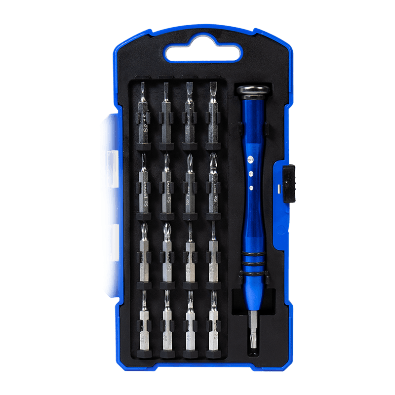 TRUSA scule surubelnite, LOGILINK, set 18 bucati: 17x biti (0.3x1.5mm,0.4x2.0mm,0.4x2.5mm,0.5x3.0mm,PZ0,PZ1,T4,T5,T6,T7,T8,T9,T10,PH000,PH00,PH0,PH1), maner din aliaj, "WZ0056"