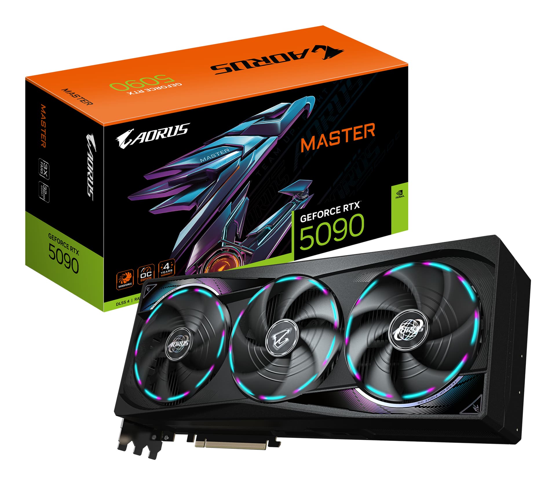Placa video Aorus GeForce RTX 5090 Master 32G, 32768 MB GDDR7 "GV-N5090AORUS M-32GD"