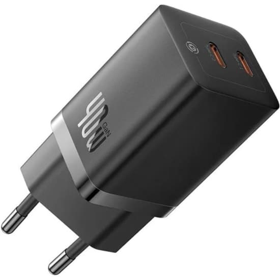 INCARCATOR retea Baseus GaN5, Quick Charge 40W, 2 x USB Type-C, negru "P10110804117-Z1" - 6932172646264