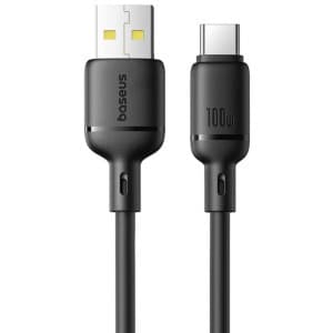 CABLU alimentare si date Baseus Silky, Fast Charging Data Cable pt. smartphone, USB la USB Type-C 100W, 1m, negru "P10377703113-00" - 6932172668747