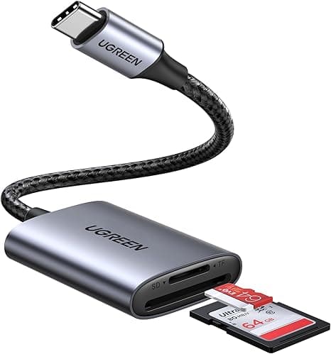 CARD READER extern Ugreen, "CM401" interfata USB Type-C 3.1, citeste/scrie: SD, microSD viteza pana la 480Mbps, suporta carduri maxim 2 TB, metalic, gri "80888" - 6957303888887