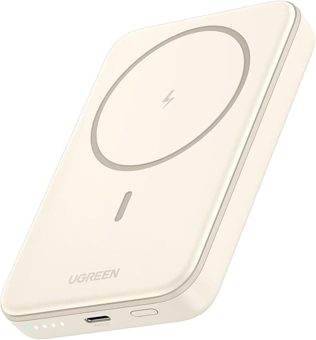 POWER BANK Ugreen "PB561" Magnetic Wireless, 10000mAh, 20W, 1 x USB Type-C output/input, 15W wireless charging, alb, "25208" - 6941876222087