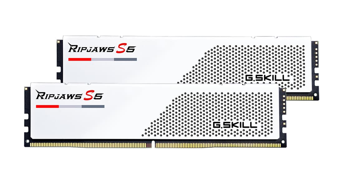 Memorie Ripjaws S5 XMP 3.0 White 64GB, DDR5-5600Mhz, CL30, Dual Channel "F5-5600J3036D32GX2-RS5W"