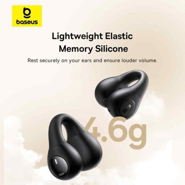 CASTI Baseus Bass 15 Clip Open-Ear TWS, pt smartphone, wireless, bluetooth 5.4, dual-mic pe casca, 7 ore durata baterie, negru "A00079500113-00" - 6932172674335