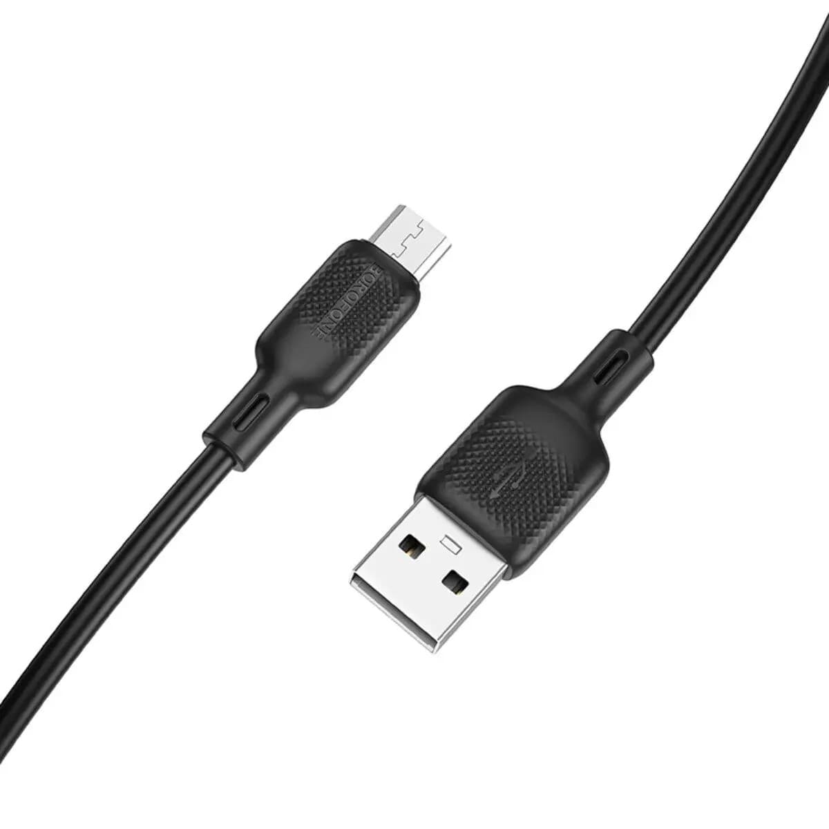 CABLU alimentare si date Borofone "BX113", Charging Data Cable pt. smartphone, USB la microUSB, 2.4A, 1m, negru "6941991115417"