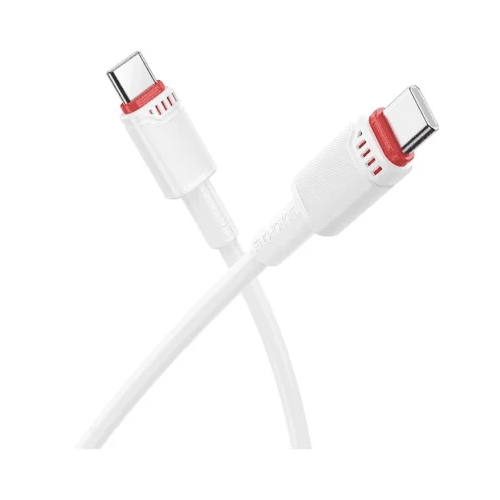 CABLU alimentare si date Borofone "BX110", Fast Charging Data Cable pt. smartphone, USB Type-C la USB Type-C, 60W, 1m, alb "6941991120770"