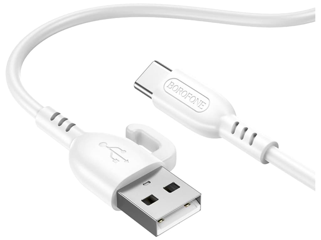 CABLU alimentare si date Borofone "BX91", Fast Charging Data Cable pt. smartphone, USB la USB Type-C, 3A, 1m, alb "6974443389937"