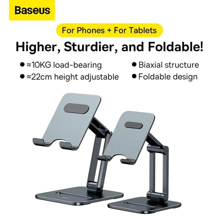 SUPORT Telefon/Tableta Baseus Biaxial, pt. Smartphone sau Tableta, pliabil, dimensiune: 115 x 126 x 43mm, material anti-alunecare, aluminiu "LUSZ000113" - 6932172615192