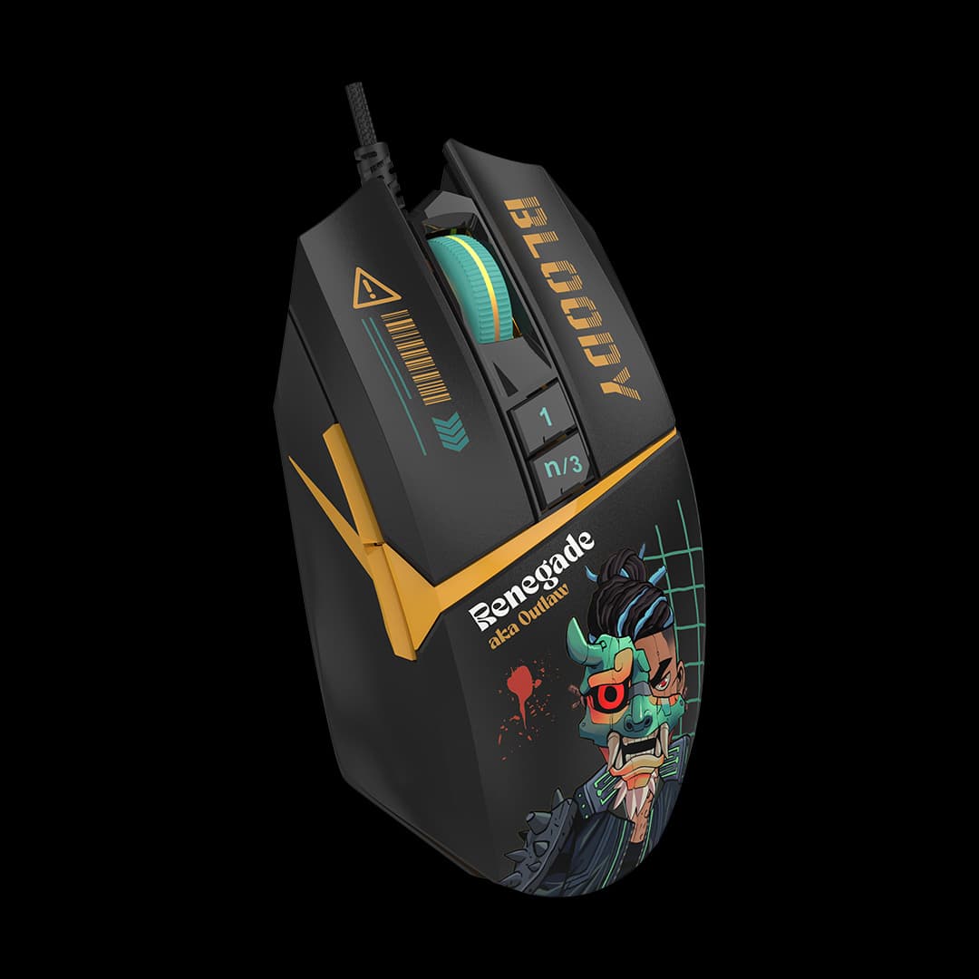 Mouse A4Tech, gaming, Bloody RGB Animation Backlit USB Renegade Midnight, "W63Max Renegade Midnight" 4711421 000536