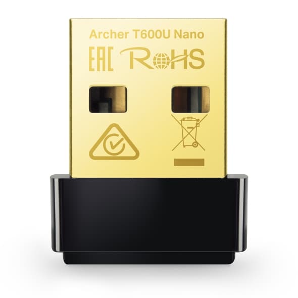 ADAPTOR RETEA TP-LINK AC600, extern wireless 2.4 GHz | 5 GHz, USB 2.0, port, 600 Mbps, antena interna x 1, "Archer T600U Nano" - 452594