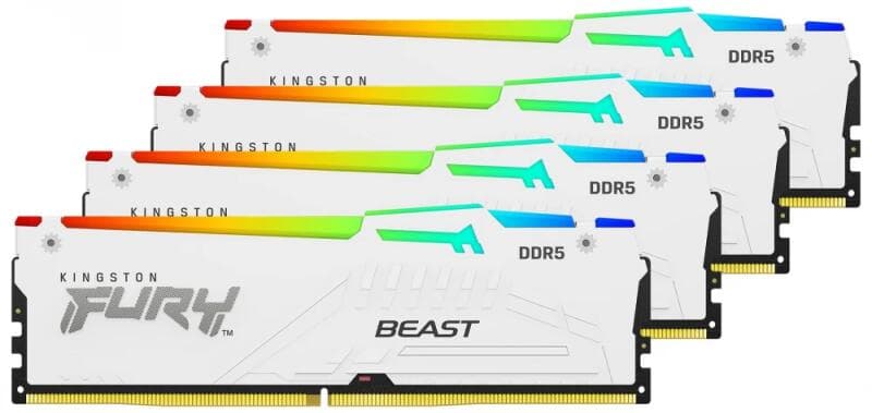 Memorie Kit Memorie Fury Beast RGB Intel XMP 3.0, 128GB, DDR5-5600MHz, CL40, Quad Channel, Alb "KF556C40BWAK4-128"