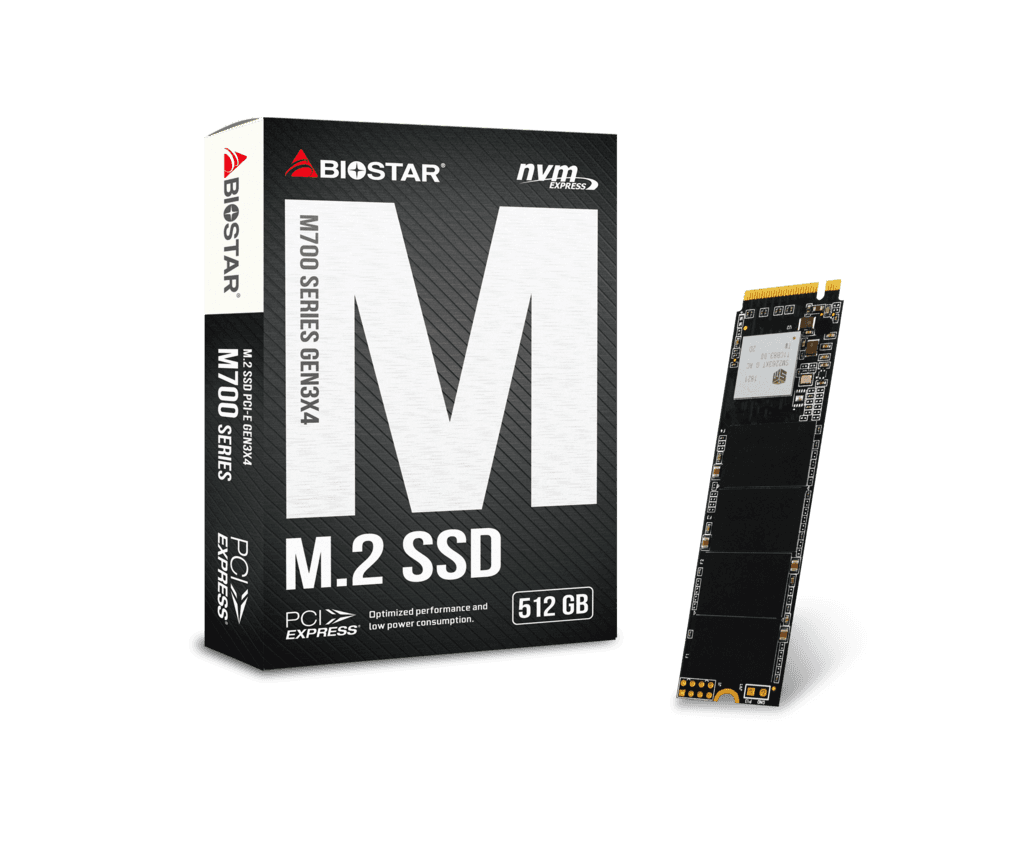 SSD Biostar M700, 512GB, M.2 2280 NVMe v1.3, PCI-E Gen3x4, R/W 1650/1400 MB/s, DC 3.3V, "M700512GB"
