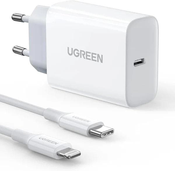 INCARCATOR retea Ugreen, "CD137" Quick Charge 20W, 1 x USB Type-C 5V/3A, certificat MFi, alb "50698" - 6957303856985