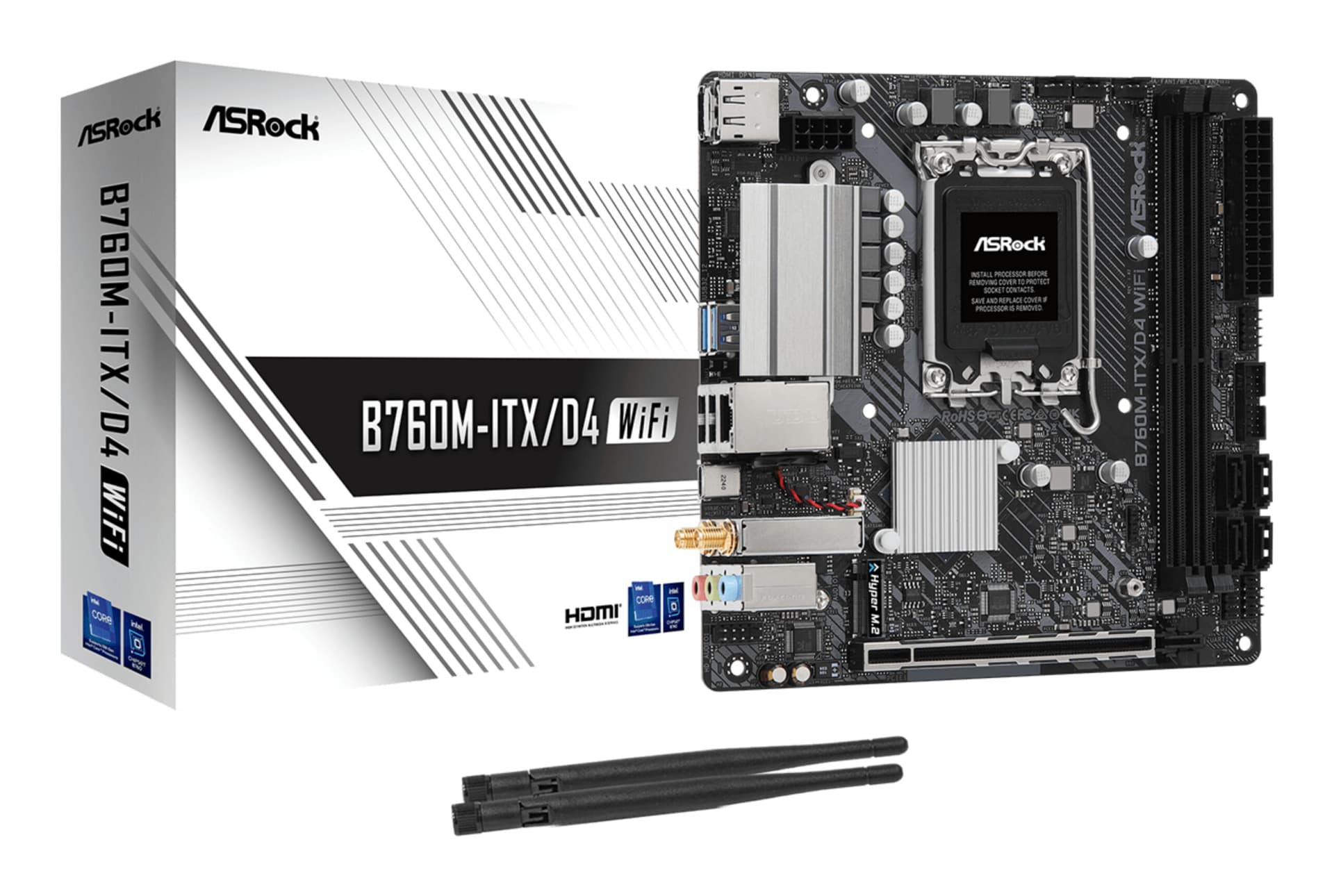 Placa de baza 90-MXBKY0-A0CAYZ Intel B760M-ITX/D4 WiFi, LGA1700 "90-MXBKY0-A0CAYZ"