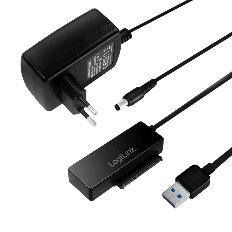 ADAPTOR LOGILINK USB 3.0 la SATA, 5Gbps, pana la HDD 10TB, alimentare ext. 12V/2A, black, "AU0050"
