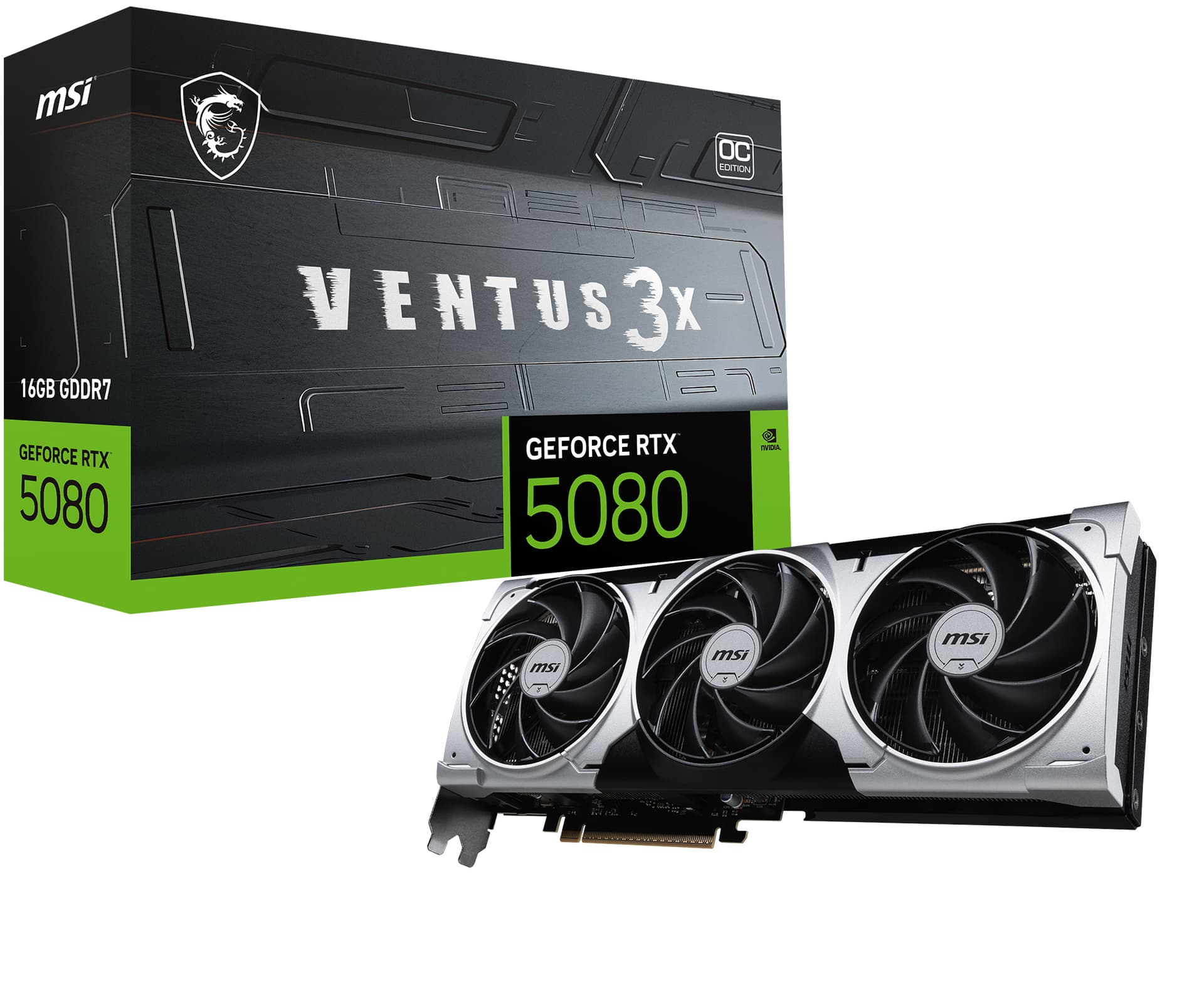 Placa video GeForce RTX 5080 16G Ventus 3X OC Plus, 16GB GDDR7 "V531-001R"