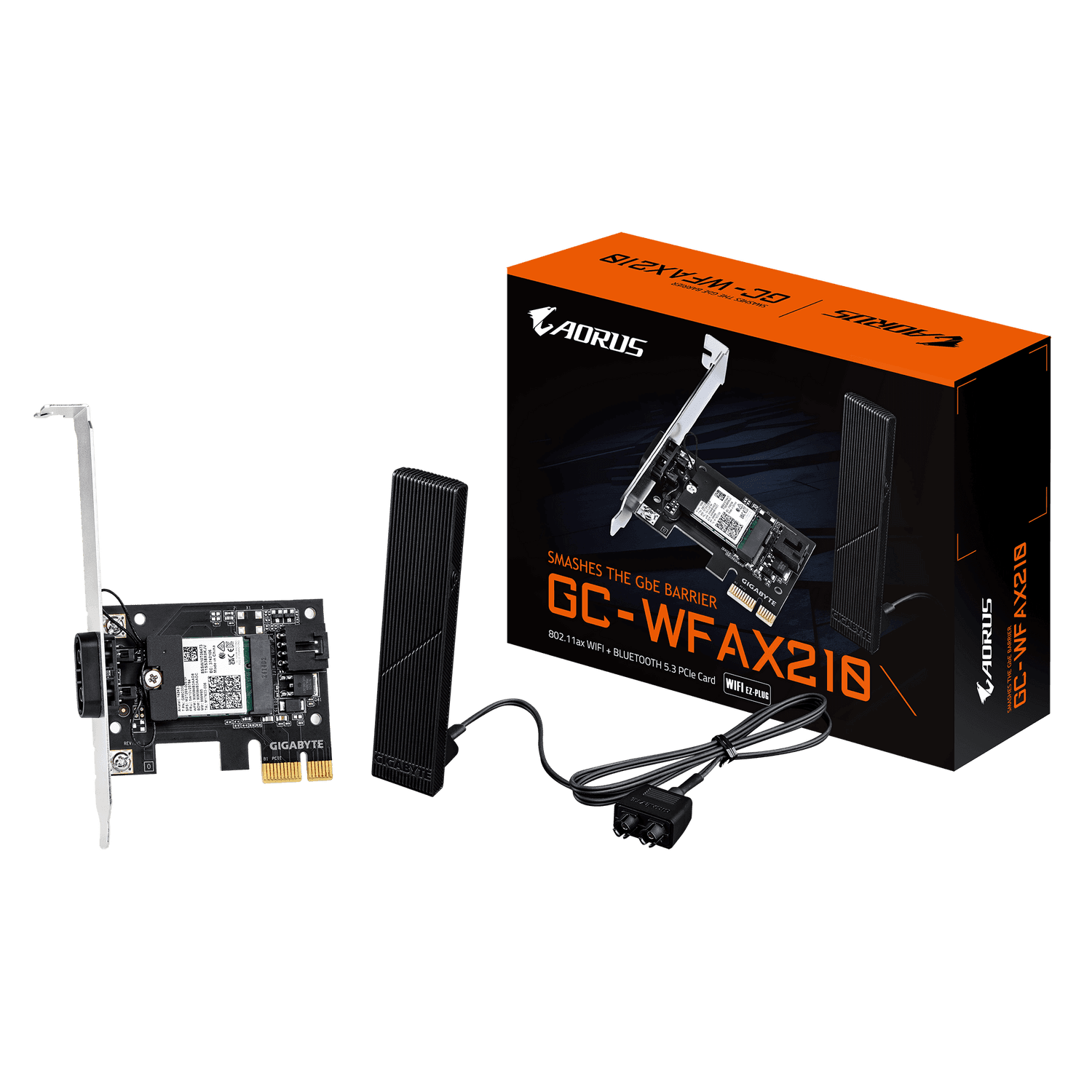 Adaptor wireless GIGABYTE Placa de retea Wireless GC-WFAX210, Wi-Fi 6E, Bluetooth 5.2, PCIe "GC-WFAX210"