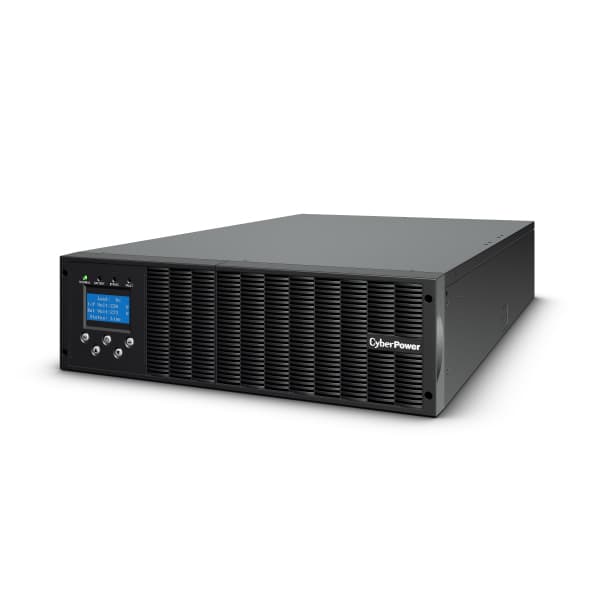 UPS CYBER POWER Online dubla conversie cu sin. pura, cu management, Rack 3U, LCD, 10000VA/900W, bloc conexiuni, fara baterii, terminal block, USB, RS232, slot SNMP, APFC, EPO, GreenP, "OLS10000ERTXL3U"