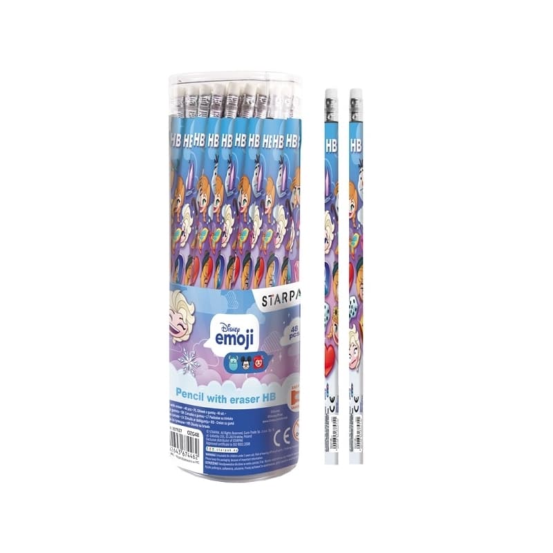 Creion cu guma - Emoji Frozen 48 buc/set - STARPAK