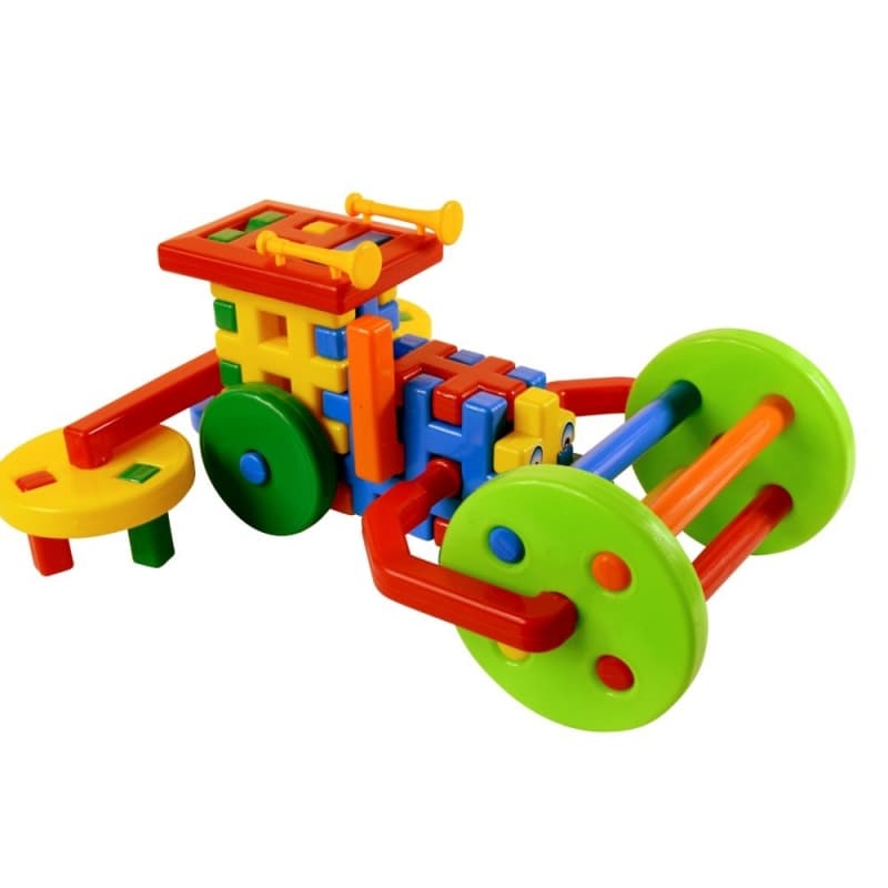 Cuburi constructii, 36x27x16 cm, combina agricola - Tupiko