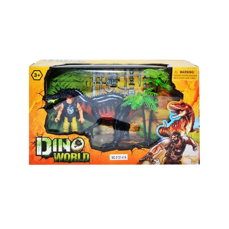 Play set - dinozaur + luptator + accesorii