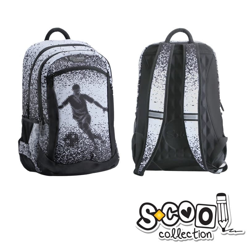 Ghiozdan compartiment laptop, FOOTBALL, 43x27x15cm - S-COOL
