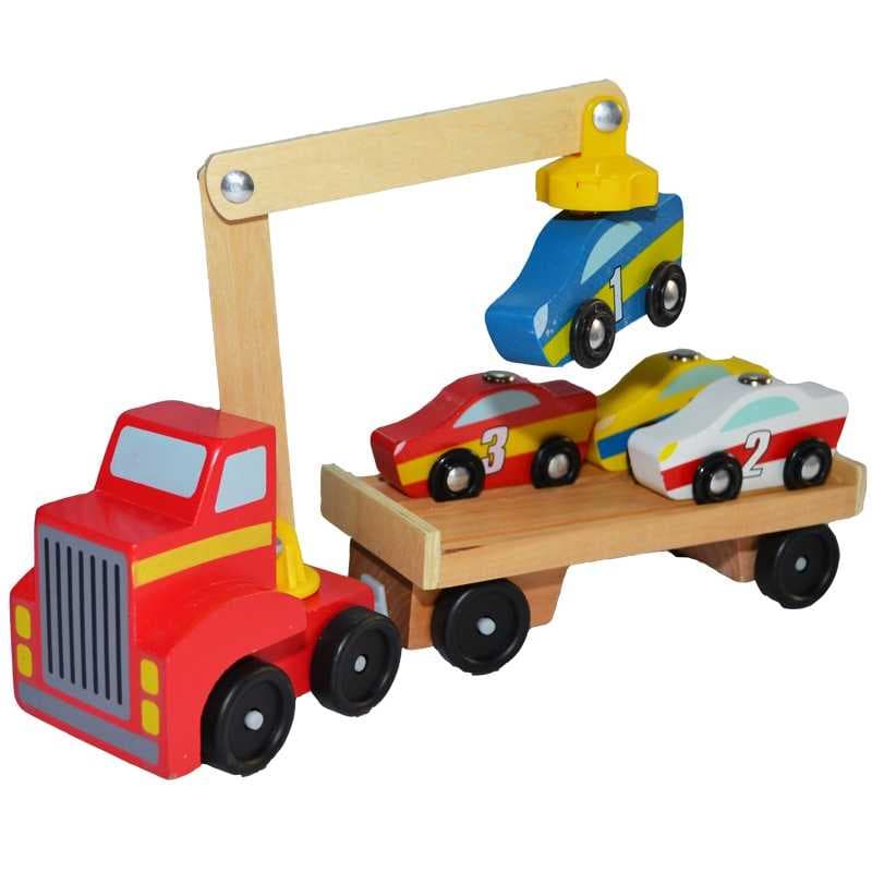 Transportor auto din lemn, magnetic