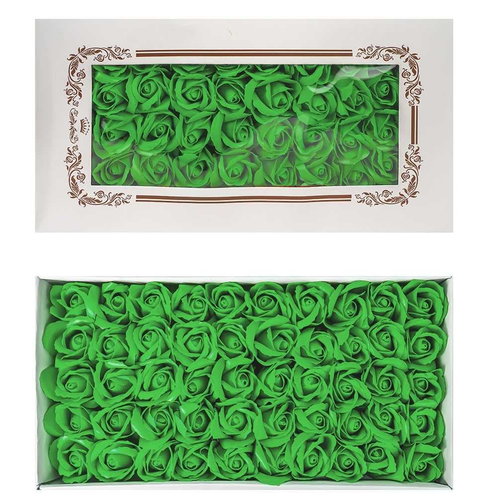 Trandafiri decorativi, din sapun, 50 buc/set - VERDE FISTIC