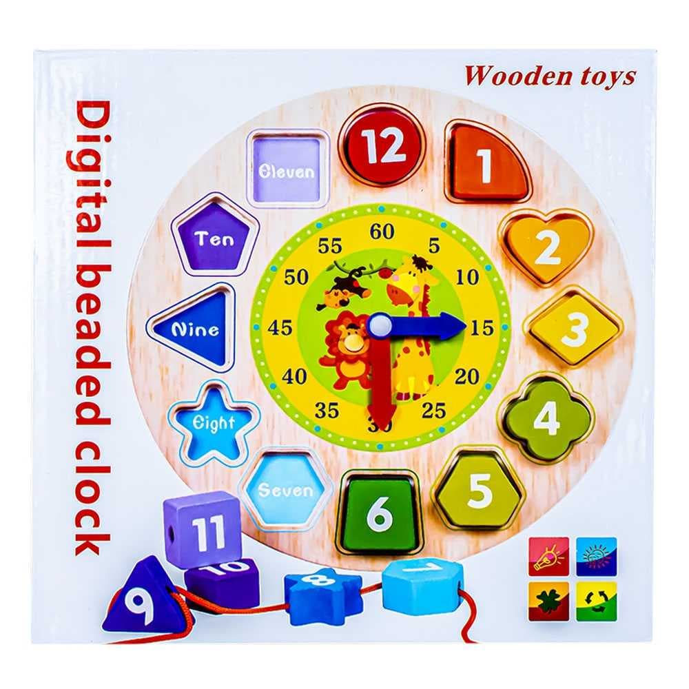 Puzzle educativ, din lemn, Ceas
