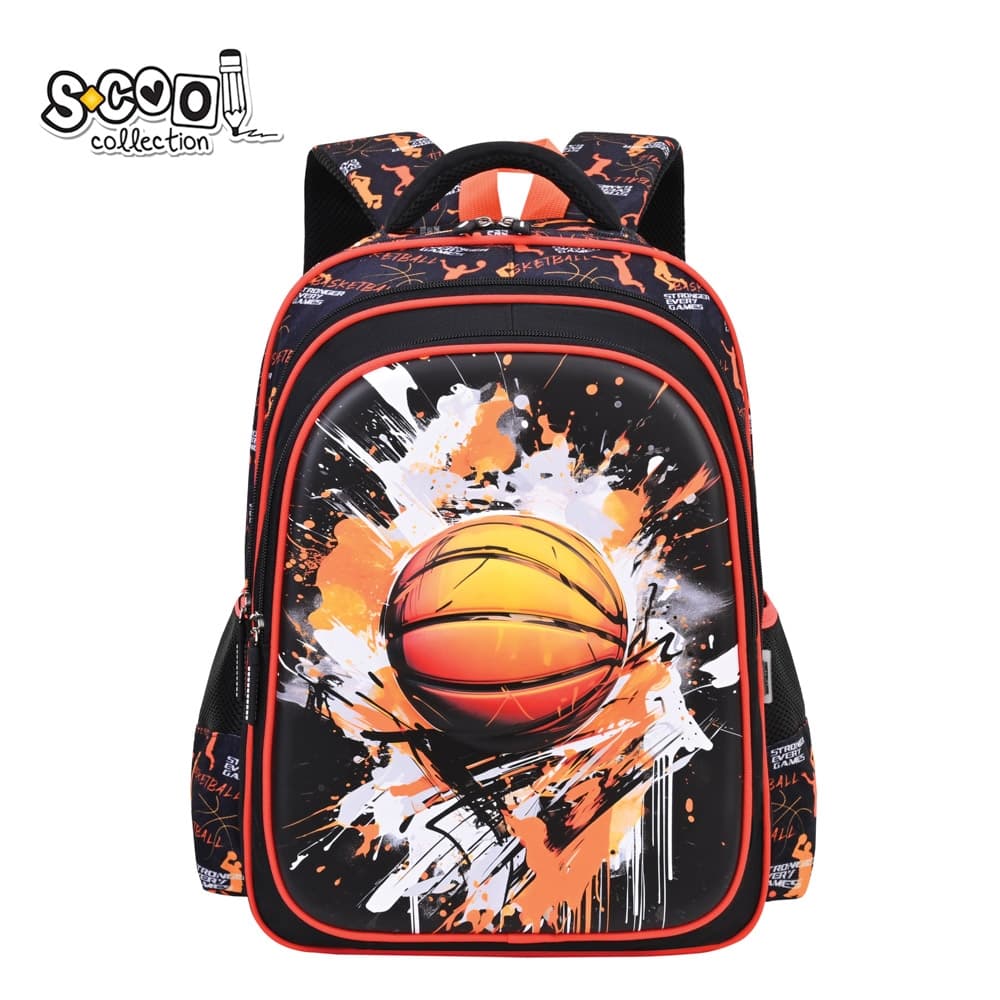 Ghiozdan 3D ergonomic, 43x30x22 cm, BASKETBALL - S-COOL