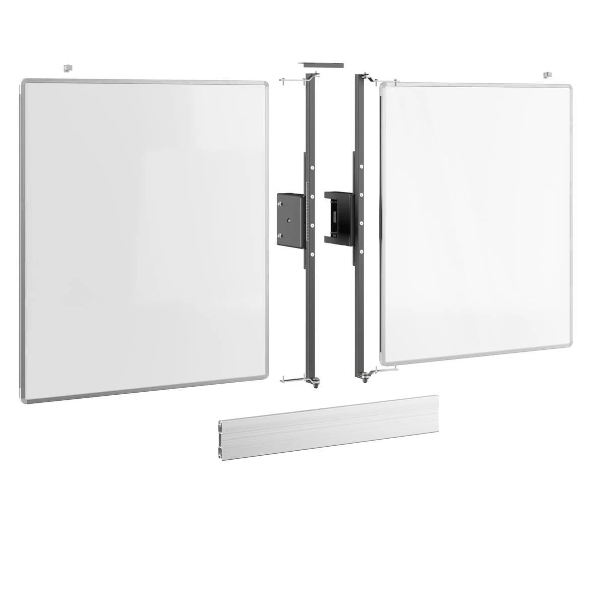 Set mobil de table albe Vogel’s RISE WBS75M pentru display-uri de 75″ și standuri mobile RISE 5XXX, montaj stânga/dreapt