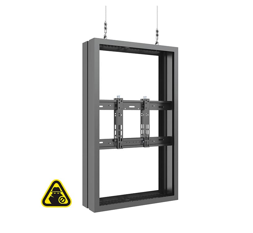 Carcasa de Interior de tavan pe fir pentru 2 LCD spate-la-spate Multibrackets MB-6374, 43", max.50 kg, negru