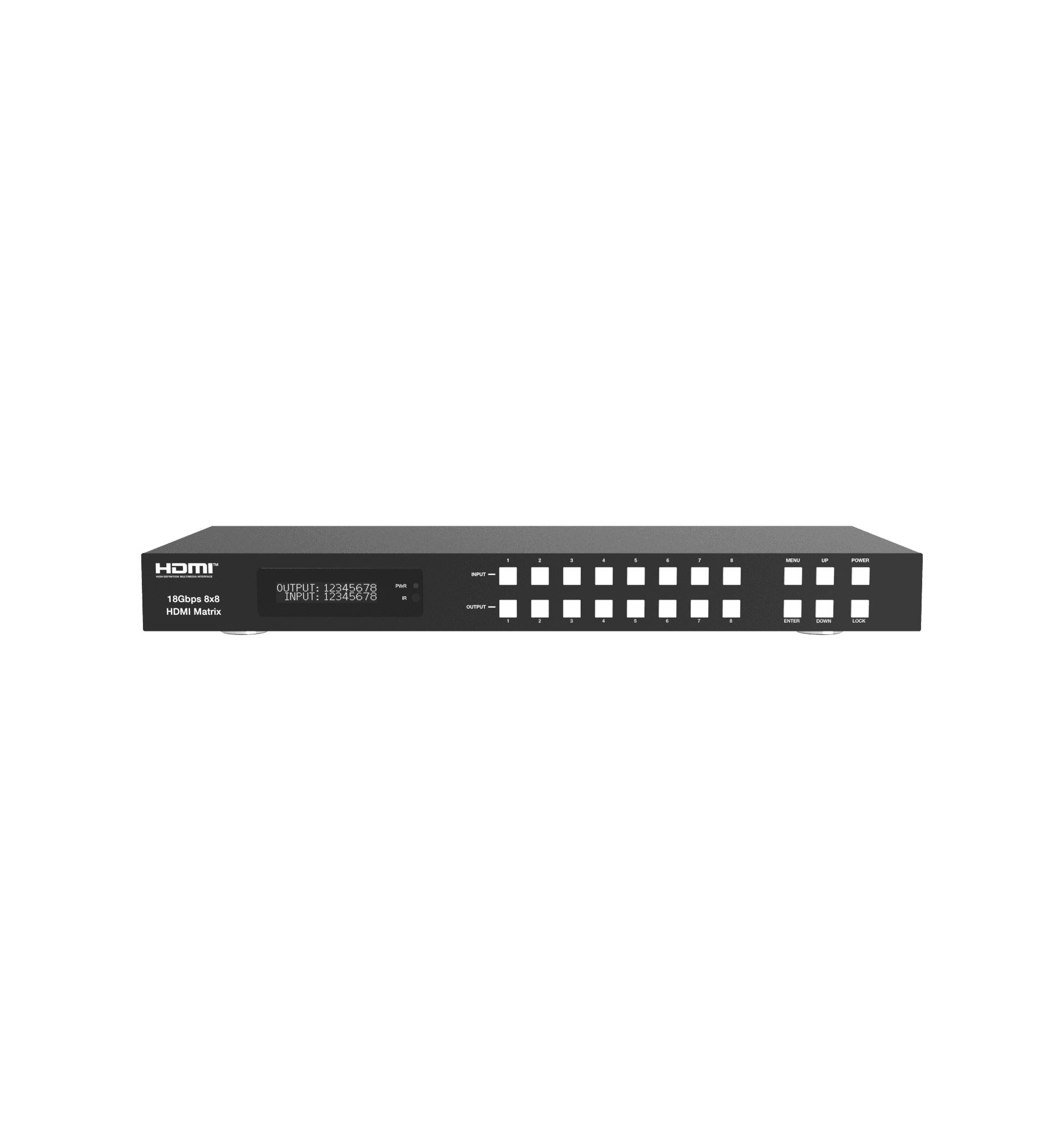 Matrix Switcher HDMI 2.0 8x8 cu Audio Extract, RS232 si TCP/IP, telecomanda