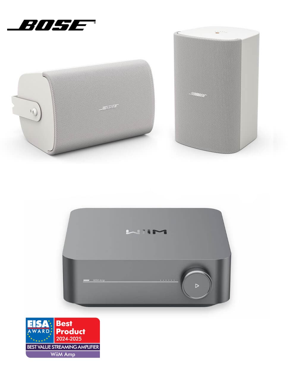 Pachet sonorizare Terasa cu WiiM AMP si 1 pereche BOSE FS4SE Alb, WiFi Streaming, Internet Radio, Bluetooth - TG26