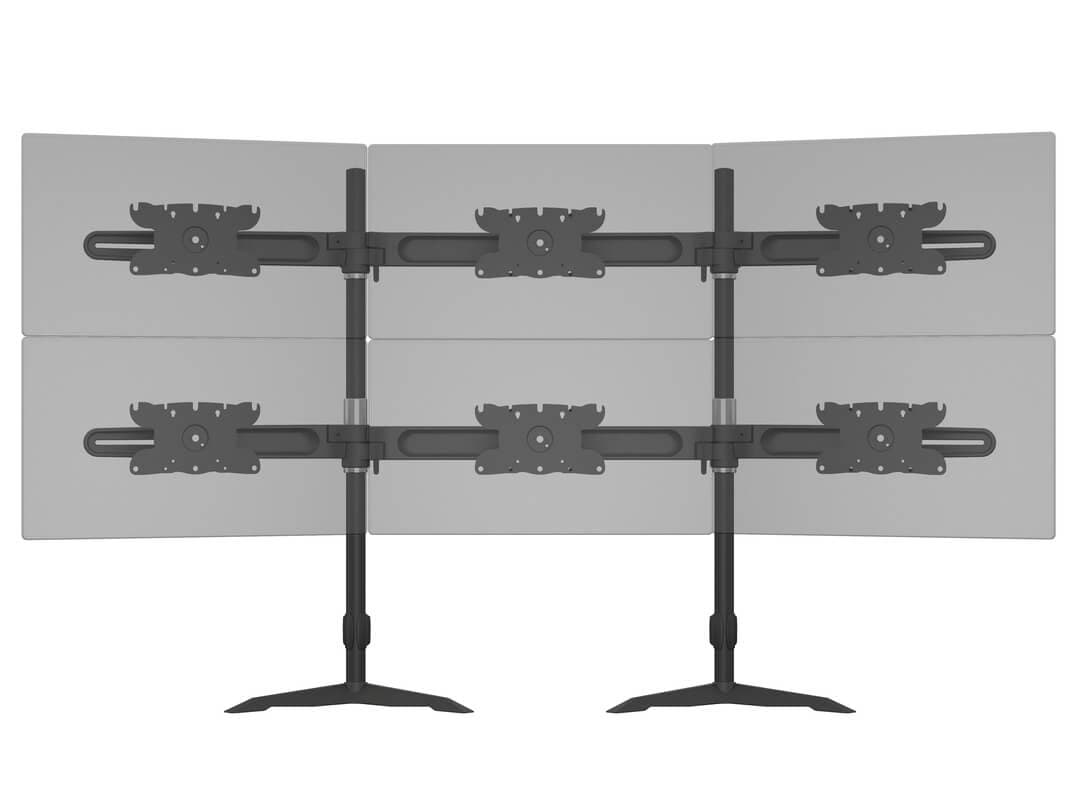 Suport pentru 6 monitoare /LCD de birou Multibrackets,24"-32", negru