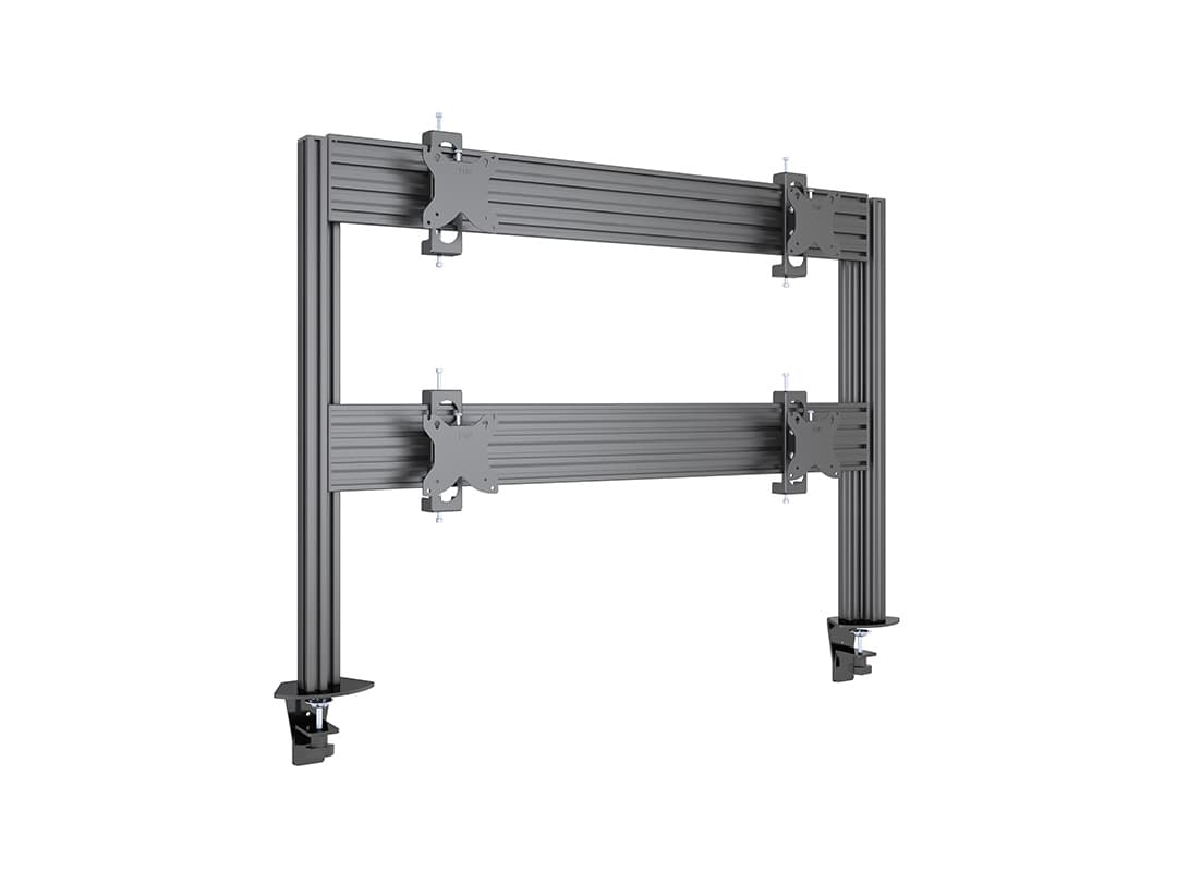 Suport pentru patru LCD Multibrackets MB-5544, montare pe masa cu clema, argintie