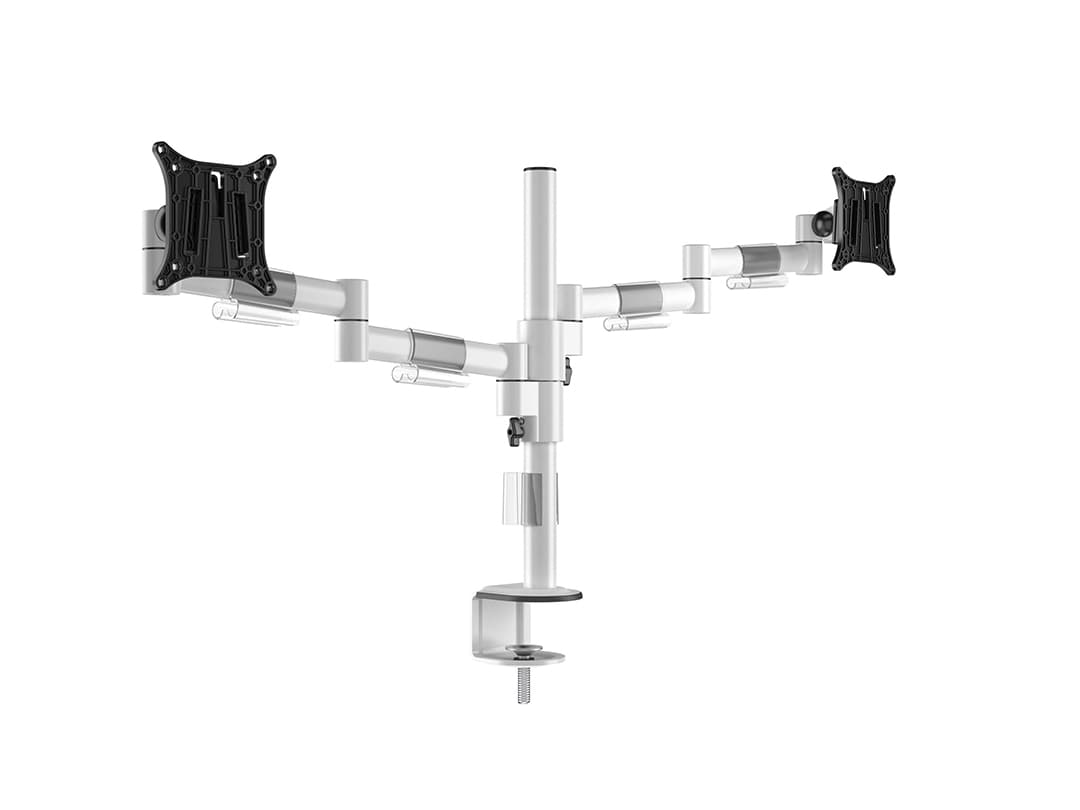 Suport 2 monitoare da masa Multibrackets MB-6627, 15" - 30", max.7.5kg/ecran, otel, alb