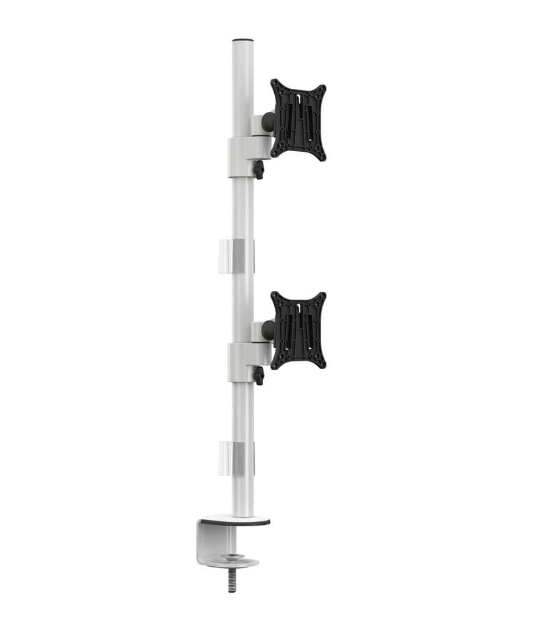 Suport 2 monitoare, vertical, de masa, Multibrackets MB-5297, 15" - 30", max.8kg/ecran, otel, alb